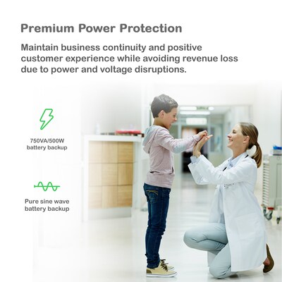 APC Series 750VA UPS with APC SmartConnect, 6-Outlets, Black (SMT750C)