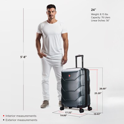 DUKAP Zonix 26" Hardside Suitcase, 4-Wheeled Spinner, TSA Checkpoint Friendly, Green (DKZON00M-GRE)