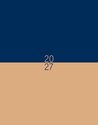 2027 Willow Creek Navy & Tan Duotone 7.5 x 9.5 Monthly Desk Calendar, Assorted Colors (67406)