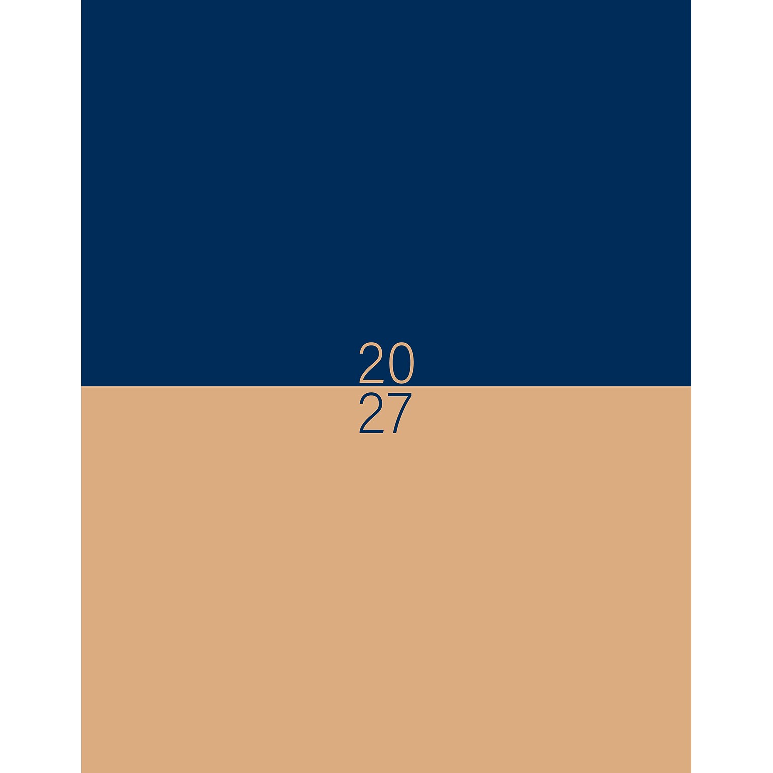 2027 Willow Creek Navy & Tan Duotone 7.5 x 9.5 Monthly Desk Calendar, Assorted Colors (67406)
