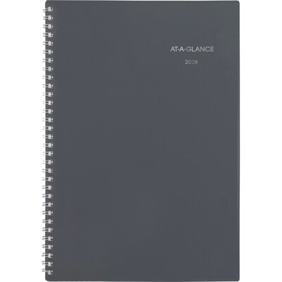 2026 AT-A-GLANCE DayMinder 5" x 8" Weekly & Monthly Planner, Plastic Cover, Gray (GC200-07-26)
