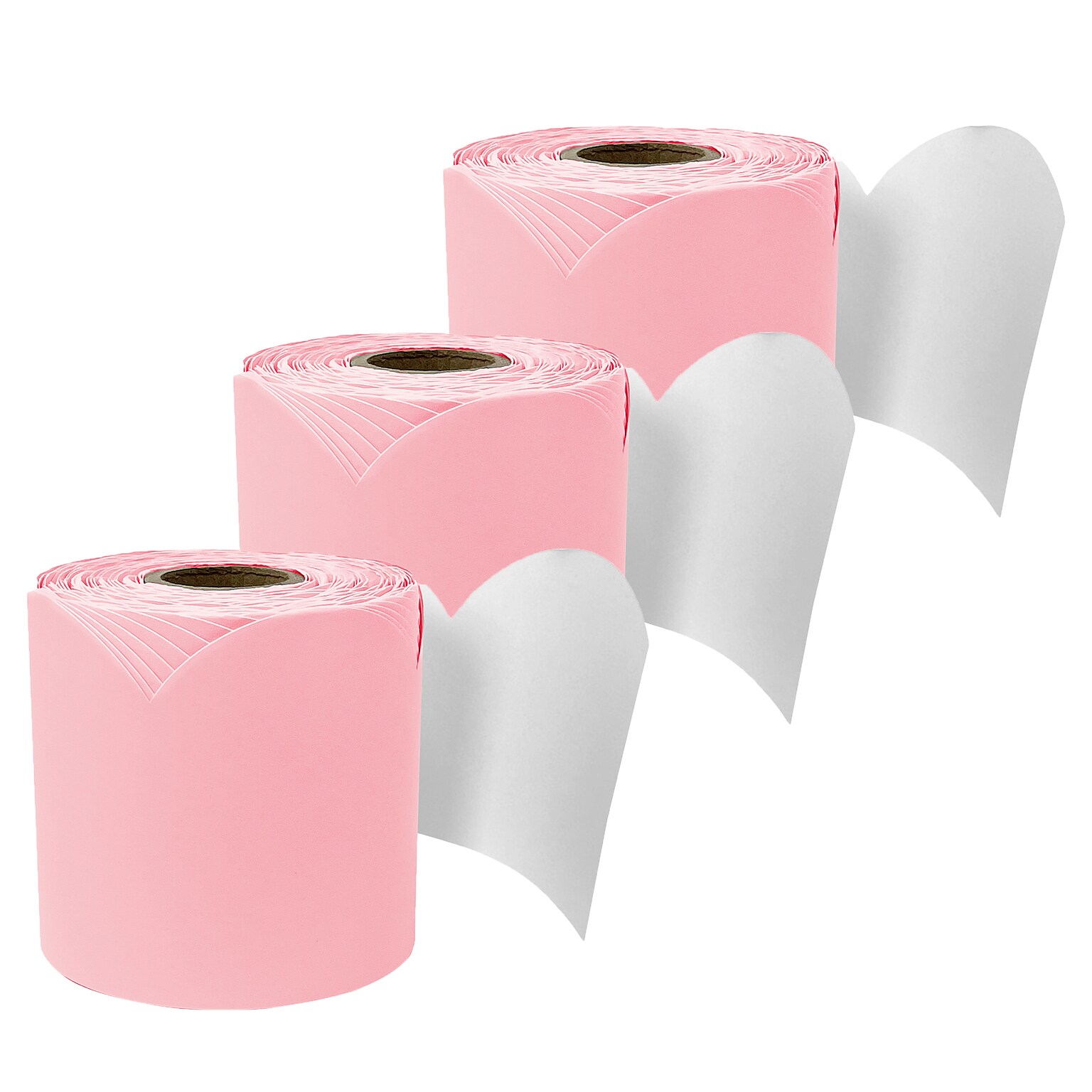 Carson Dellosa Education Rolled Scalloped Bulletin Board Border, 3 x 65, Dusty Rose, 3/Bundle (CD-108526-3)