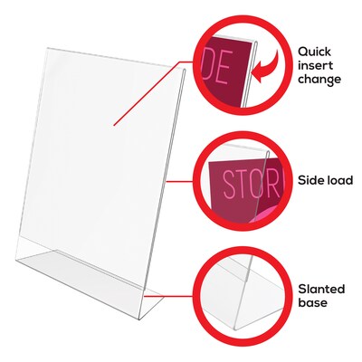 Deflect-O Image Document Holder, 8.5" x 11", Vertical, Table Top, Clear Plastic (69701)