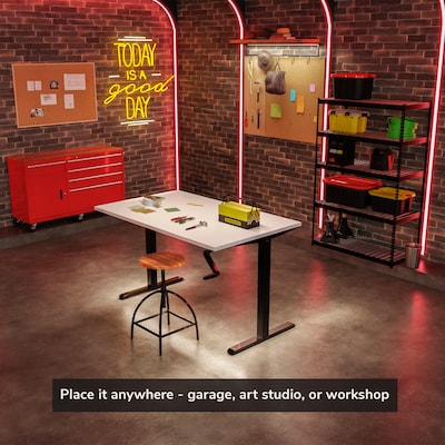 Mount-It! 48"W Manual Adjustable Standing Desk, White/Black (MI-18069)