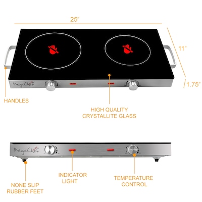 MegaChef Portable Electric 2 Burner Cooktop (937111970M)