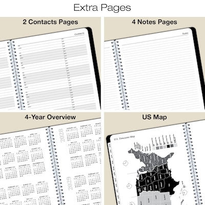 2027 Excello Brands 8.5" x 11" Weekly & Monthly Planner, Paperboard Cover, Black (ORY27-EXE811-BK)