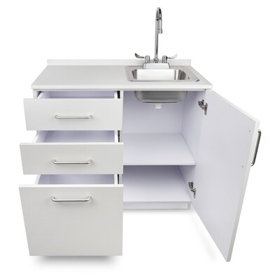 Viva Comfort 36.32"H x 36"W Exam Room Medical Cabinet With Sink, 3-Drawers, Gray (ADI902-B-36-R-GRY)