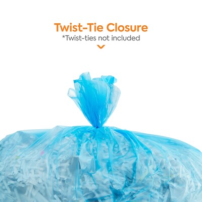 Coastwide Professional™ 60 Gallon Trash Bag with 30% PCR, 38" x 58", Low Density, 0.8 mil, Blue, 100 Bags/Box (CW62414)