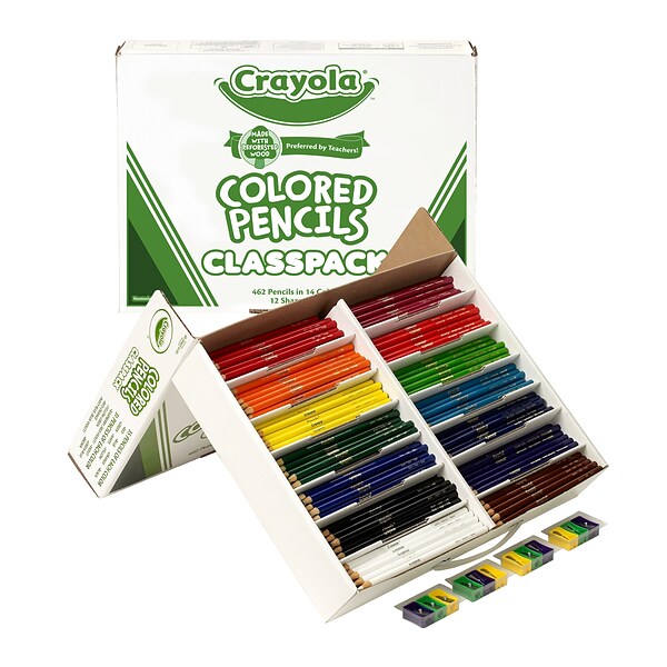 Crayola Classpack Kids Colored Pencils, Assorted Colors, 462/Box, (68-8462)