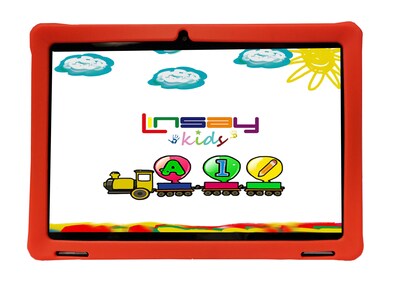 Linsay Octa Core 10.1 Tablet, 4GB RAM, 128GB Storage, Android 13, Bundled with Red Kids Defender Ca