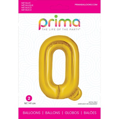 Party City (Air-Filled) 16 Q Foil Balloon, Gold, 2/Pack (AM60050230-19)
