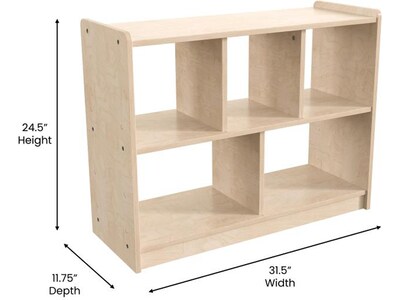 Flash Furniture Bright Beginnings 5-Section Modular Storage Unit, 24.5"H x 31.5"W x 11.75"D, Brown (MK-KE23940-GG)