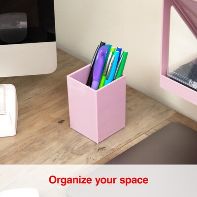 Staples Plastic Pen Cup, Dusty Pink (ST63861)