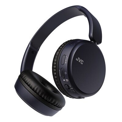 JVC Wireless On-Ear Foldable Headphones, Bluetooth, Blue (JVCHAS36WA)
