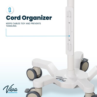 Viva Comfort Edan Elite V-Series Monitor Universal Vital Sign Mobile Stand with Mounting Plate, White (ADIME912-C-MP-07-MK)