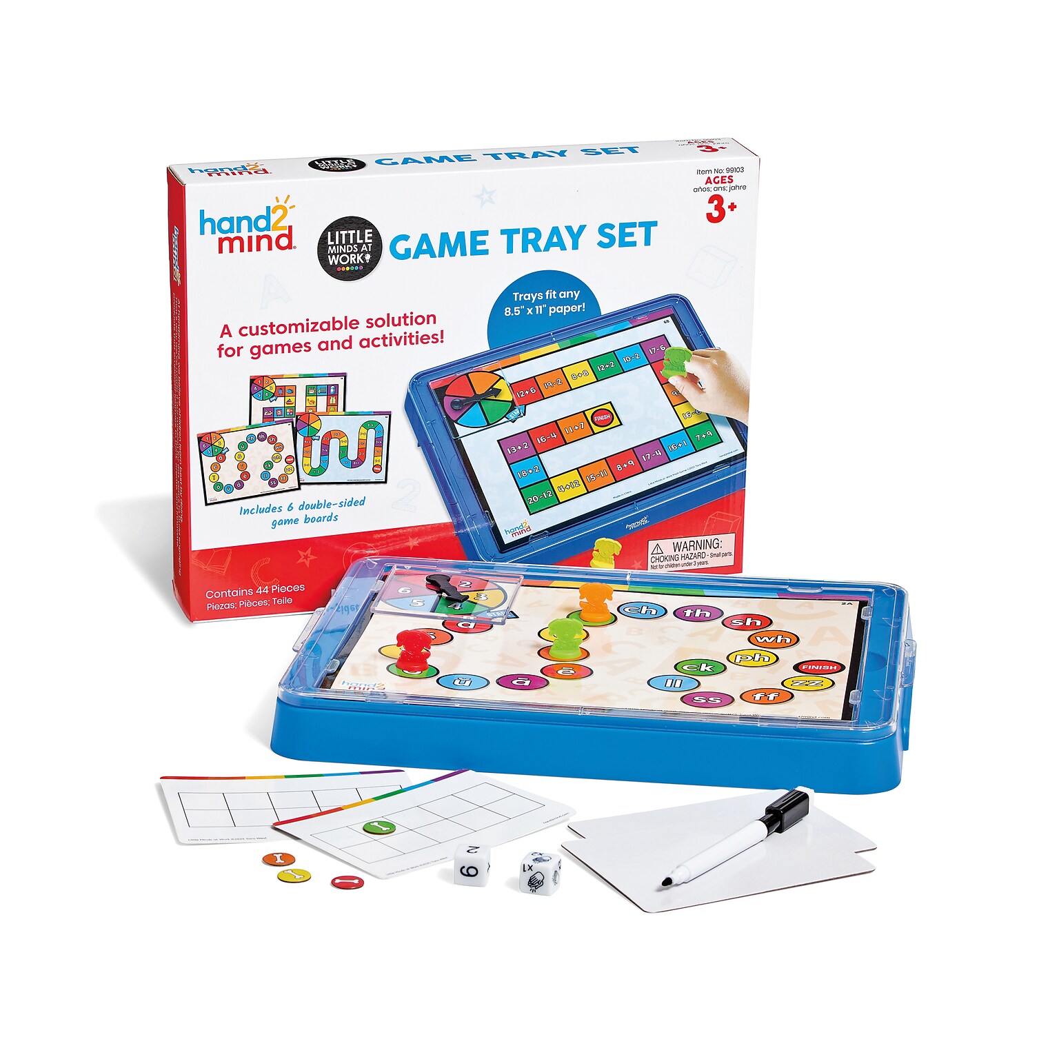 hand2mind Little Minds at Work Game Tray Set, Multicolored (99103)