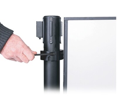 Queue Solutions 34" x 4' Acrylic Stanchion Post Panel Kit, Clear (PNL4834B-CA2-KIT)