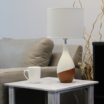 Simple Designs Strikers Basic Table Lamp, Dark Wood (LT1118-DWD)