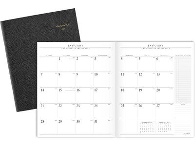 AT-A-GLANCE Executive 11 x 9 Monthly Padfolio Refill, White/Black (70-909-10-24)