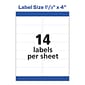 Avery Easy Peel Inkjet Address Labels, 1-1/3" x 4", White, 14 Labels/Sheet, 100 Sheets/Box (8462)