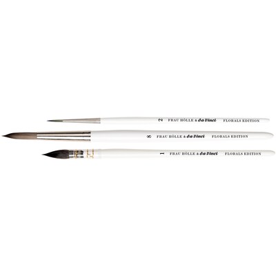 da Vinci Artist Signature Collection by Frau Hölle Watercolor Floral Brushes, Assorted, 3 /Pack (DVXVA41900)