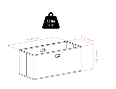 Winsome Torino Folding Fabric Basket with Handles, Black, 2/Set (22222)