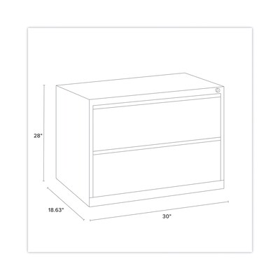 Hirsh Industries® Lateral File Cabinet, 2 Letter/Legal/A4-Size File Drawers, Putty, 30 x 18.62 x 28