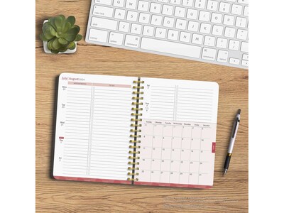 2024-2025 Plato 6" x 7.75" Academic & Calendar Weekly Planner, Paperboard Cover, Solid Black (9781975480349)
