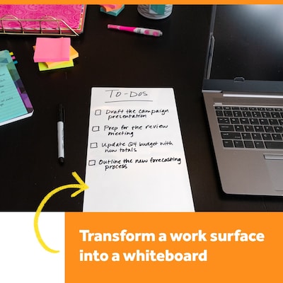 Post-it Dry-Erase Sticky Sheets, 7" x 11.3", White (DEFSHEETS-3PK)
