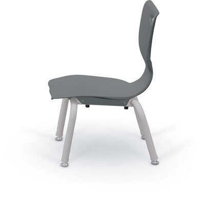 MooreCo 10" Hierarchy Student Chair with 4 Legs, Grey/Platinum Base (703673561730)