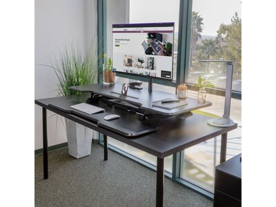 Mount-It! 47"W Manual Rectangular Adjustable Standing Desk Converter, Black (MI-15009L)