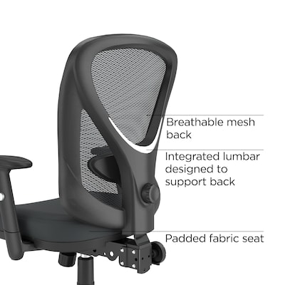 Quill Brand® Carder Mesh Back Fabric Computer and Desk Chair, Black (24115-CC)