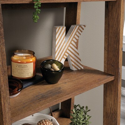 Sauder Trestle 71"H 5-Shelf Bookcase, Vintage Oak (424121)