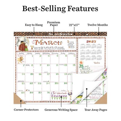 2027 TF Publishing Susan Branch 22" x 17" Monthly Desk or Wall Calendar, Multicolored (27-8212)