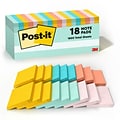 Post-it Notes, 3 x 3, Beachside Café Collection, 100 Sheet/Pad, 18 Pads/Pack (654-18APCP)