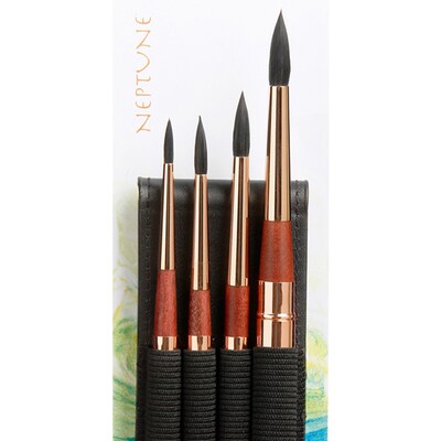 Princeton Neptune Watercolor Synthetic Brush Set, 4/Pack (PBXP4750TRSET)