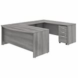 Bush Business Furniture Studio C 72W x 36D U Shaped Desk with Mobile File Cabinet, Platinum Gray (ST