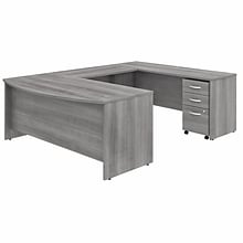 Bush Business Furniture Studio C 72W U Shaped Desk with Mobile File Cabinet, Platinum Gray (STC004P