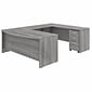 Bush Business Furniture Studio C 72"W U Shaped Desk with Mobile File Cabinet, Platinum Gray (STC004PGSU)