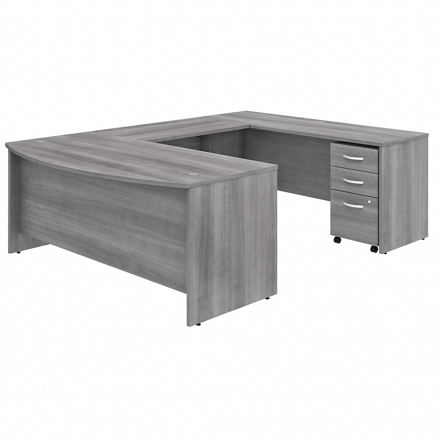 Bush Business Furniture Studio C 72W U Shaped Desk with Mobile File Cabinet, Platinum Gray (STC004PGSU)
