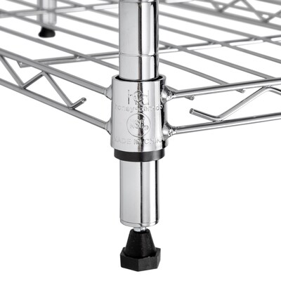Honey-Can-Do 4-Tier Slim Profile Wide Shelving Unit, 48" x 10" x 48", Chrome (SHF-10023)