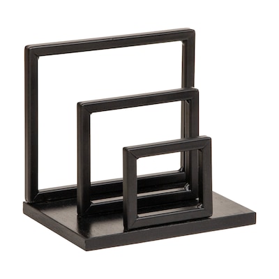 Mind Reader Metal Desk Organizer, Black (LET3WD-BLK)