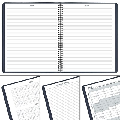 2027 AT-A-GLANCE 9" x 11" Monthly Planner, Faux Leather Cover, Navy (70-260-20-27)