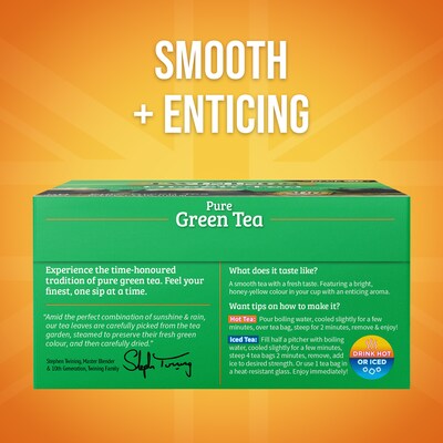 Twinings Pure Green Tea Bags, 3.53 oz, 50/Box (TNA82224)