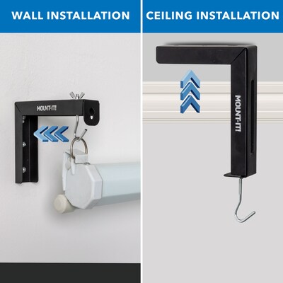 Mount-It! 6" Universal Projector Screen Mount, Wall or Ceiling Installation, Black, 2/Pack (MI-630BLK)