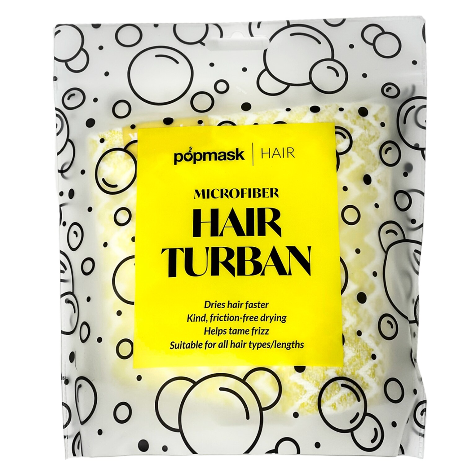 Popmask London Fast Drying Microfiber Hair Towel Yellow (1YTUR)
