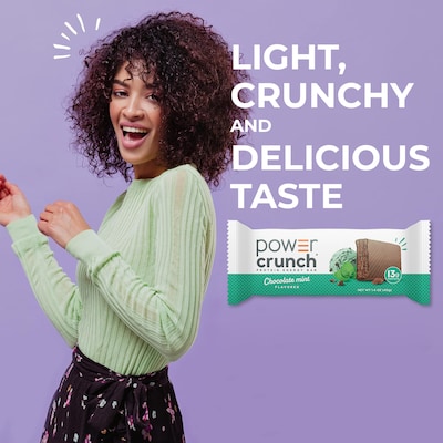 Power Crunch Chocolate Mint Protein Bar, 16.9 oz., 12 Bars/Box (XUS44275)