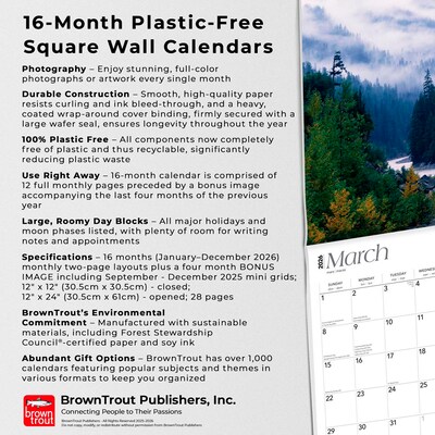 2026 BrownTrout Alaska Wild & Scenic 12" x 12" Monthly Wall Calendar (9798330702046)