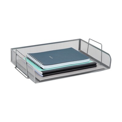 Mind Reader 2-Tier Stackable Paper Desk Tray, Metal, Silver, 2/Pack (DSTACK2-SIL)