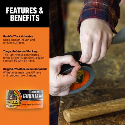 Gorilla Duct Tape, 1.88" x 10 yds., Black (105462)
